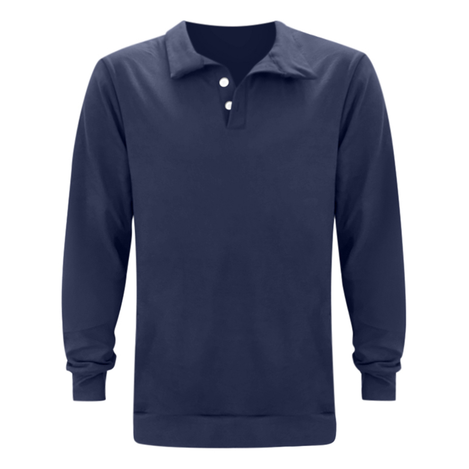 thumbnail image 2 of Camisa informal de manga larga con botones y color liso para hombre: diseño con solapa, material de poliéster, adecuada para el trabajo y la oficina, tallas S-XXXL., 2 of 7